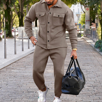 Adam – Schlanker Anzug aus veganem Wildleder in einfarbigem Design