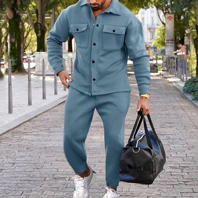 Adam – Schlanker Anzug aus veganem Wildleder in einfarbigem Design