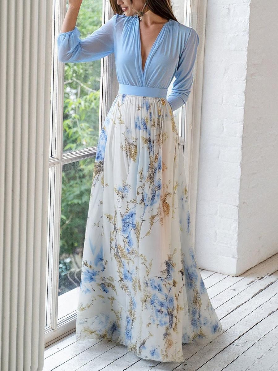 Adelheid®️ | Elegantes Maxi-Kleid mit Floralprint