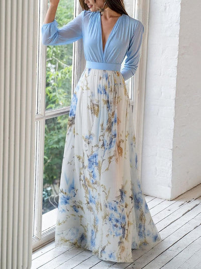 Adelheid®️ | Elegantes Maxi-Kleid mit Floralprint