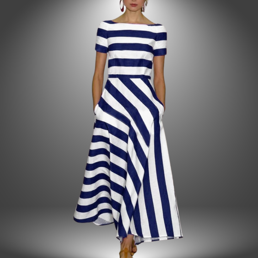 Adelheid©️ | Handgemachtes langes gestreiftes Kleid