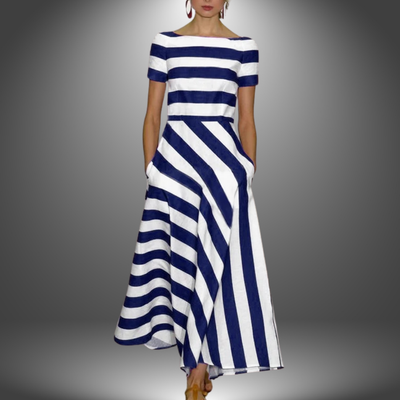 Adelheid©️ | Handgemachtes langes gestreiftes Kleid
