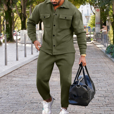 Adam – Schlanker Anzug aus veganem Wildleder in einfarbigem Design