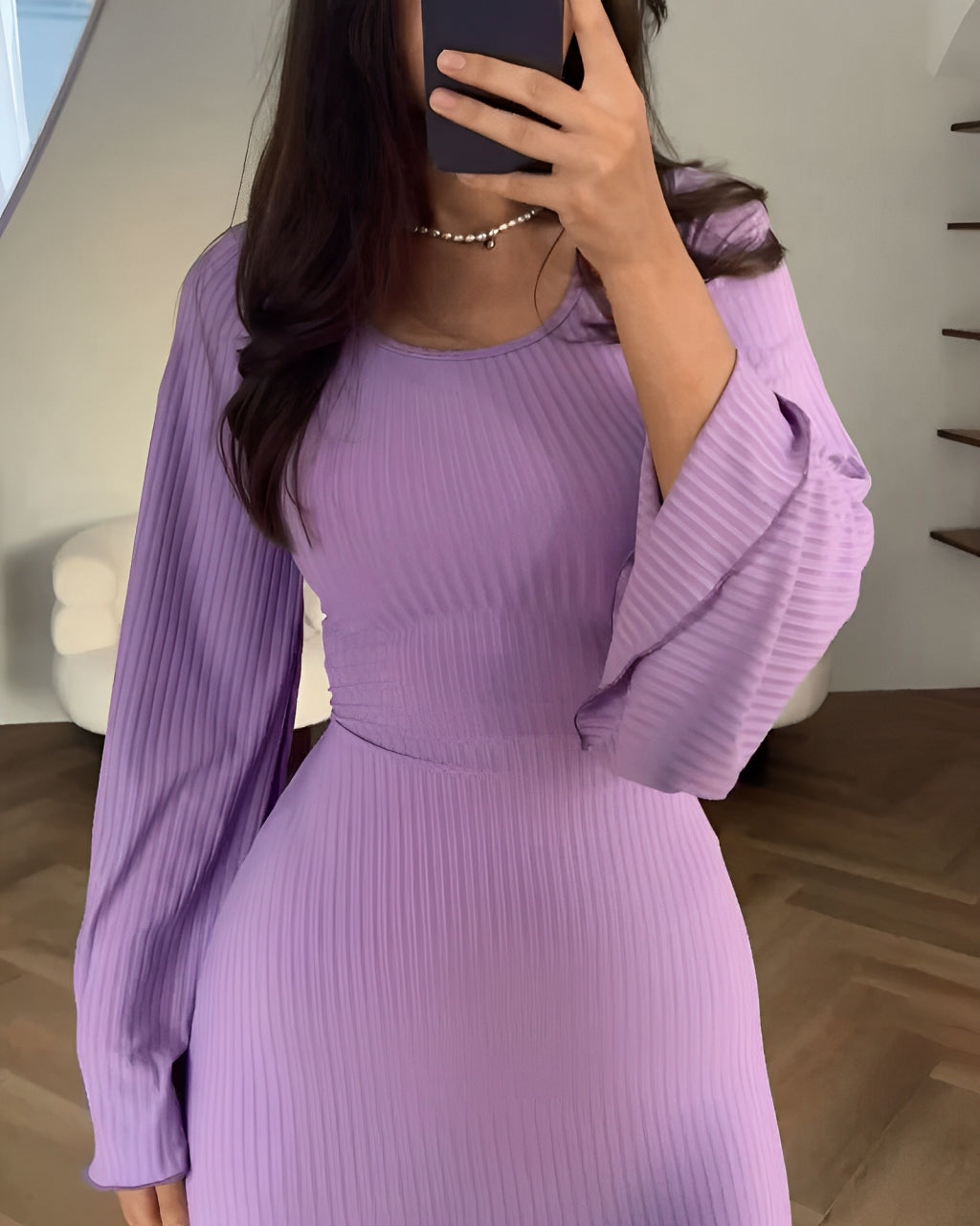 Aiah - Elegante Strick-Maxi-Kleid