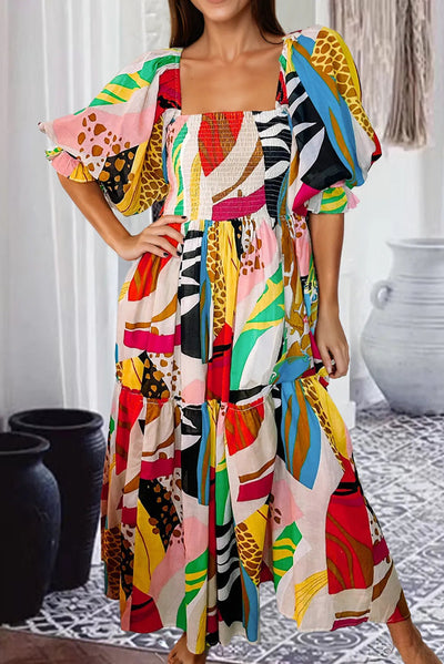 Zoraya | Boho Maxikleid mit Print