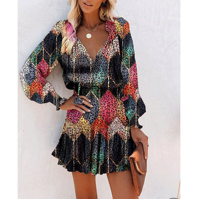 Zoe – Langärmliges Kleid mit Blumenmuster und Puffärmeln