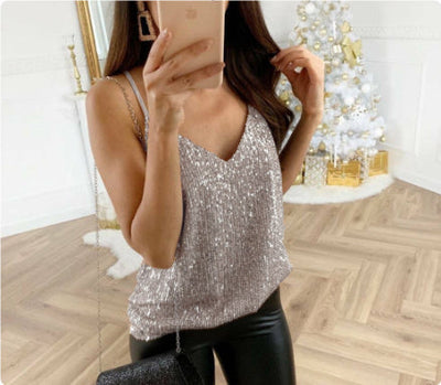 Abigail – Funkelndes Sommer-V-Ausschnitt-Top