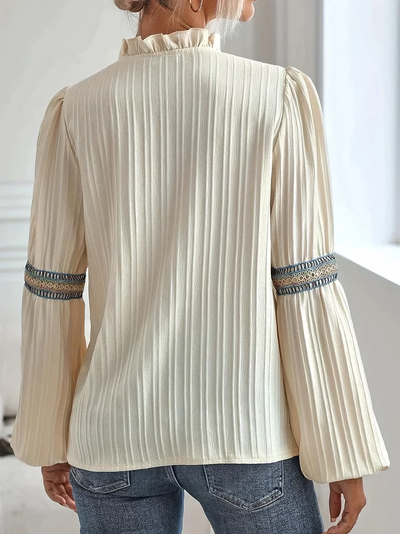 Adeline®️™ - Wunderschöne Bluse mit V-Ausschnitt
