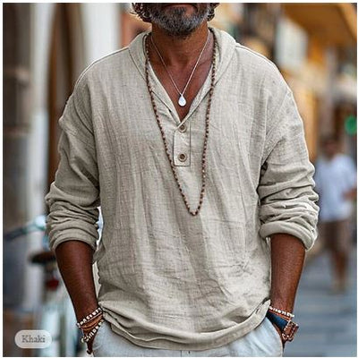 Zohan | Geknöpftes Leinenhemd Herren