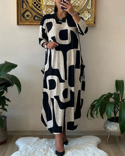Emma - langärmeliges kleid mit druck