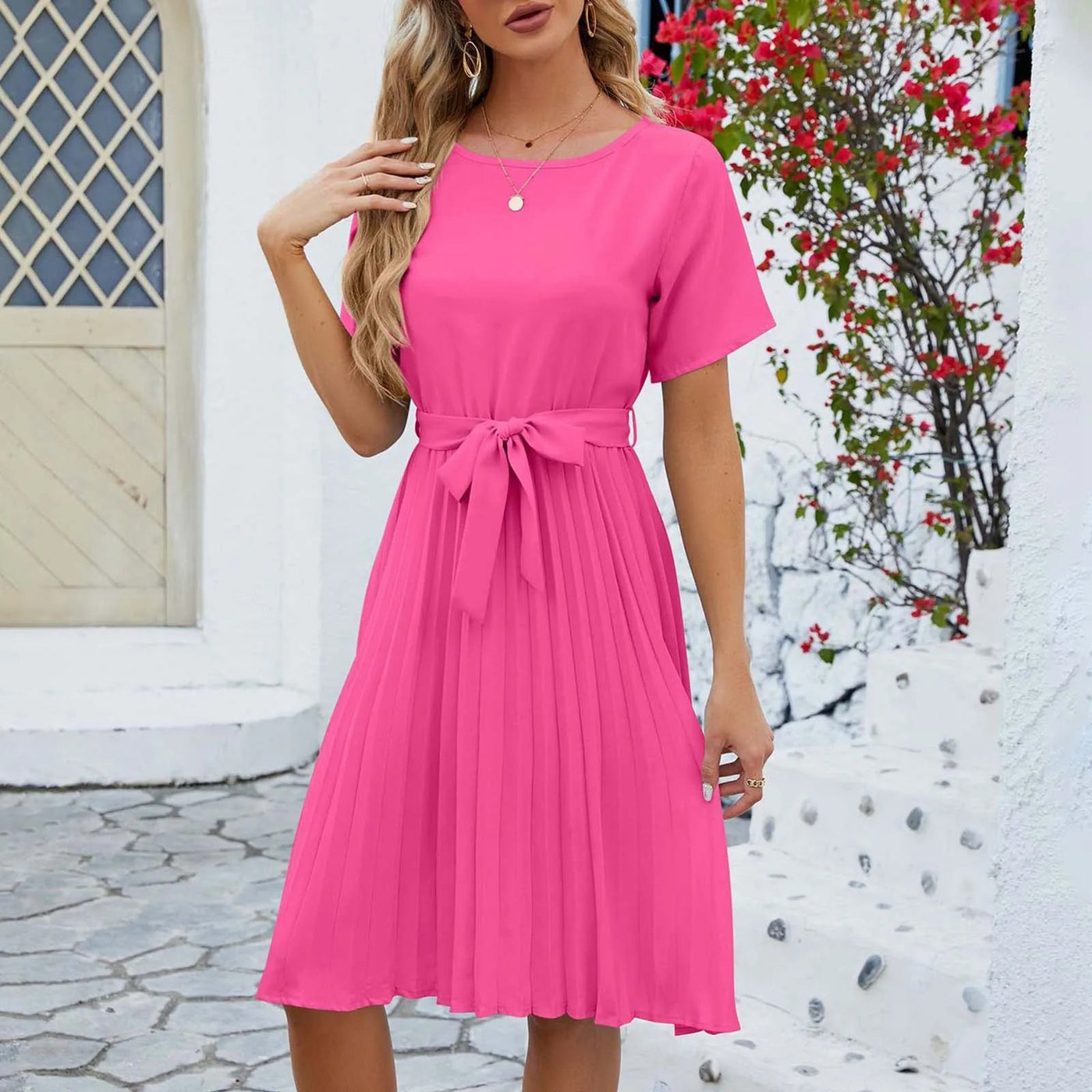 Emma - mintgrünes plisseekleid