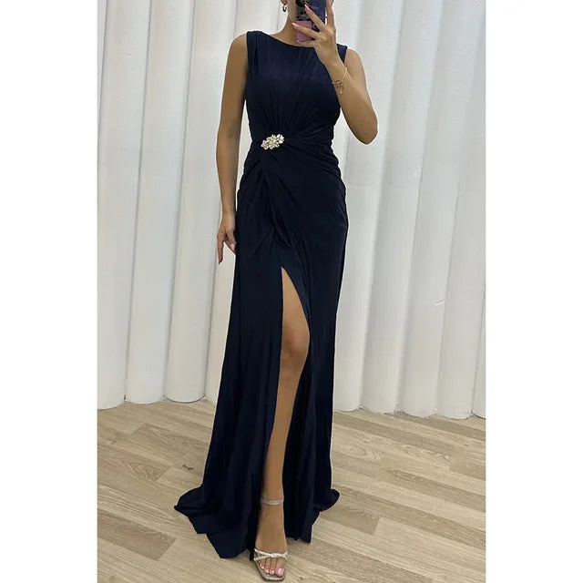 Gelbgrünes maxi-abendkleid - Valentina