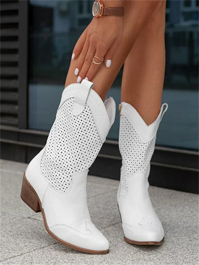Jessica - weiße cowboystiefel für damen