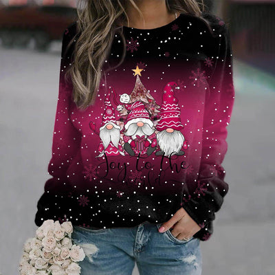 Zwergenbedruckter Pullover für Damen