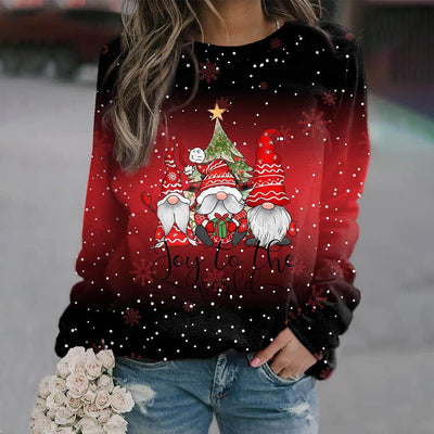 Zwergenbedruckter Pullover für Damen