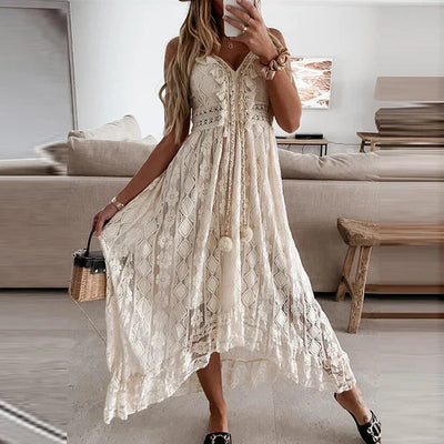 Emilia - weibes spitzenkleid mit v-ausschnitt