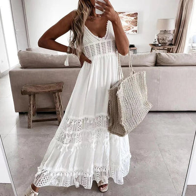Emilia - weibes spitzenkleid mit v-ausschnitt