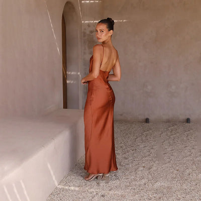 Ziretta | Elegantes langes Satinkleid