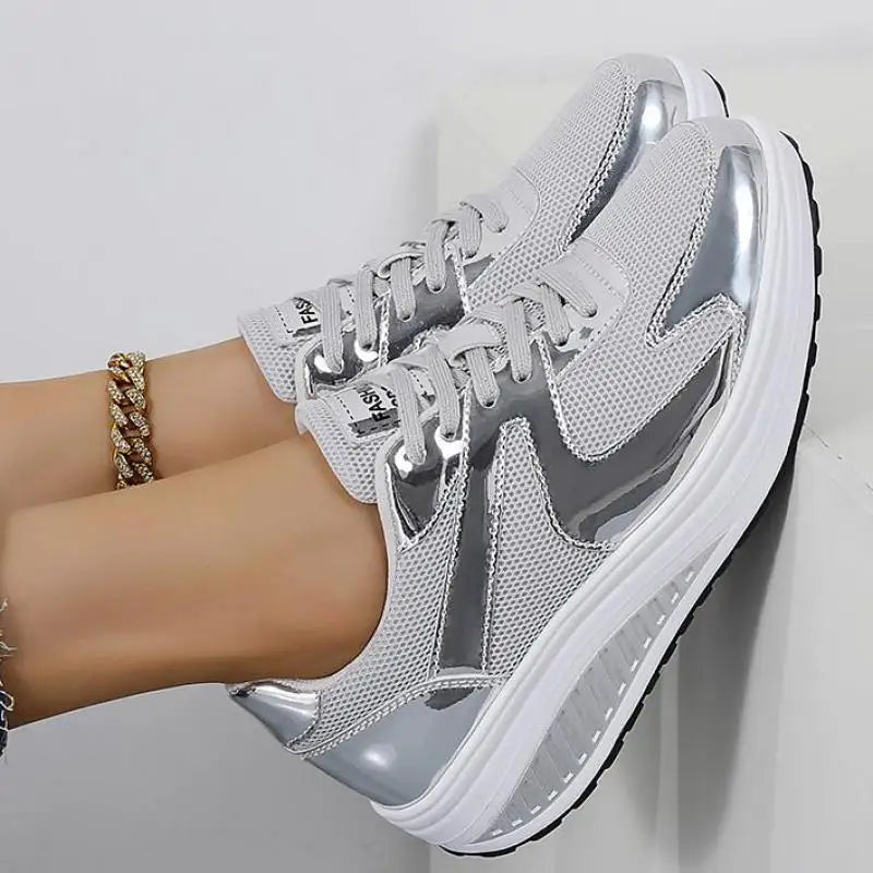 Zynara | Plateau Sneaker Damen Metallic