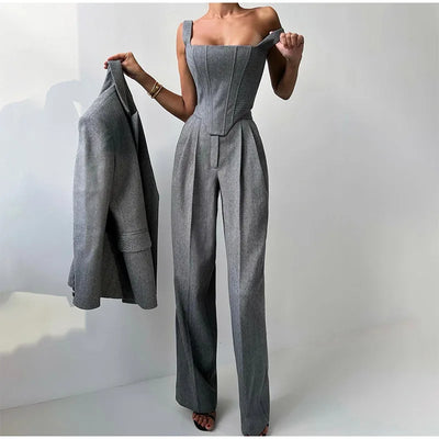 Adele™ | 3-teiliges Set (Korsett, Blazer und Hose)