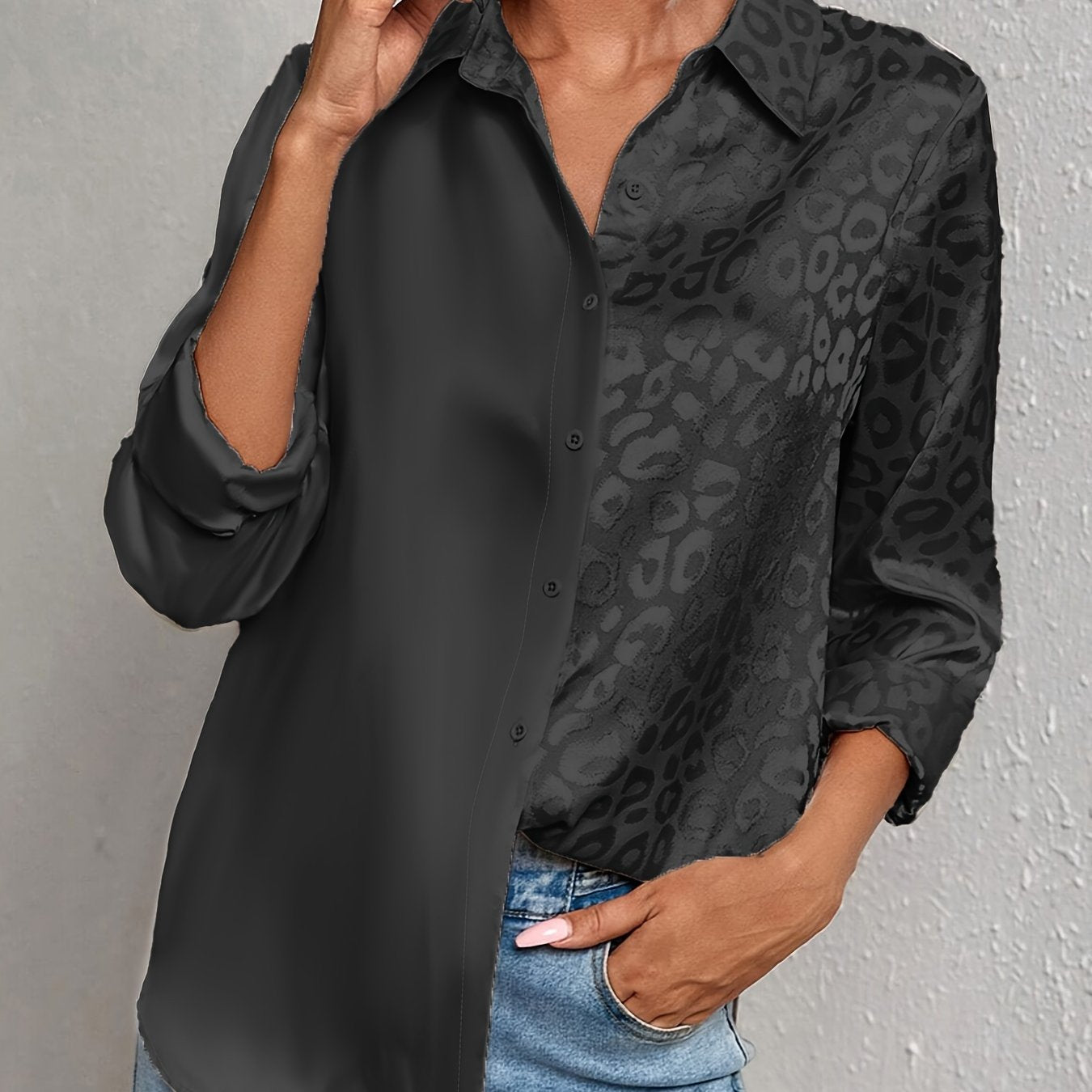 Aleasha | Elegante Leopardenbluse Damen