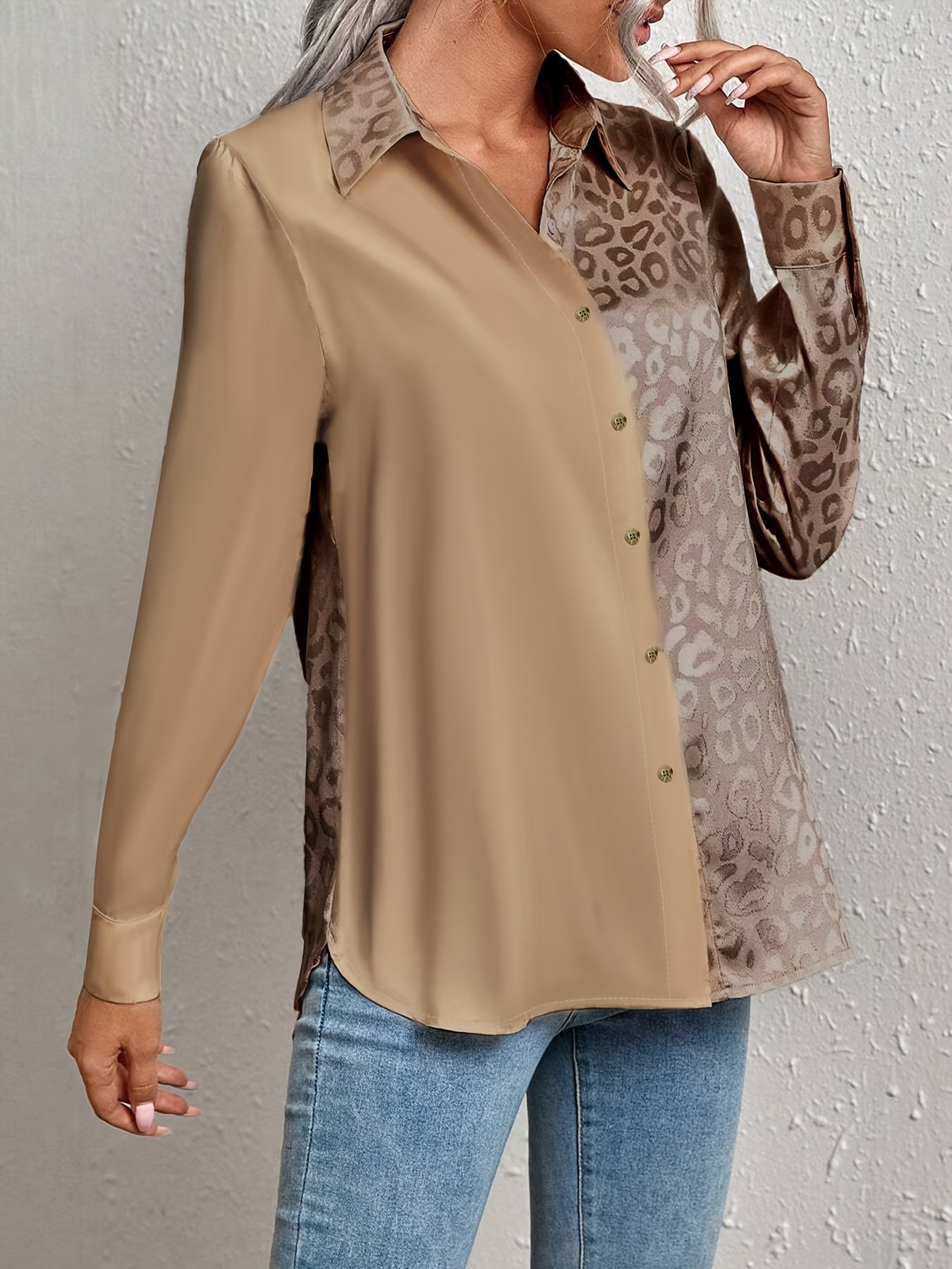 Aleasha | Elegante Leopardenbluse Damen