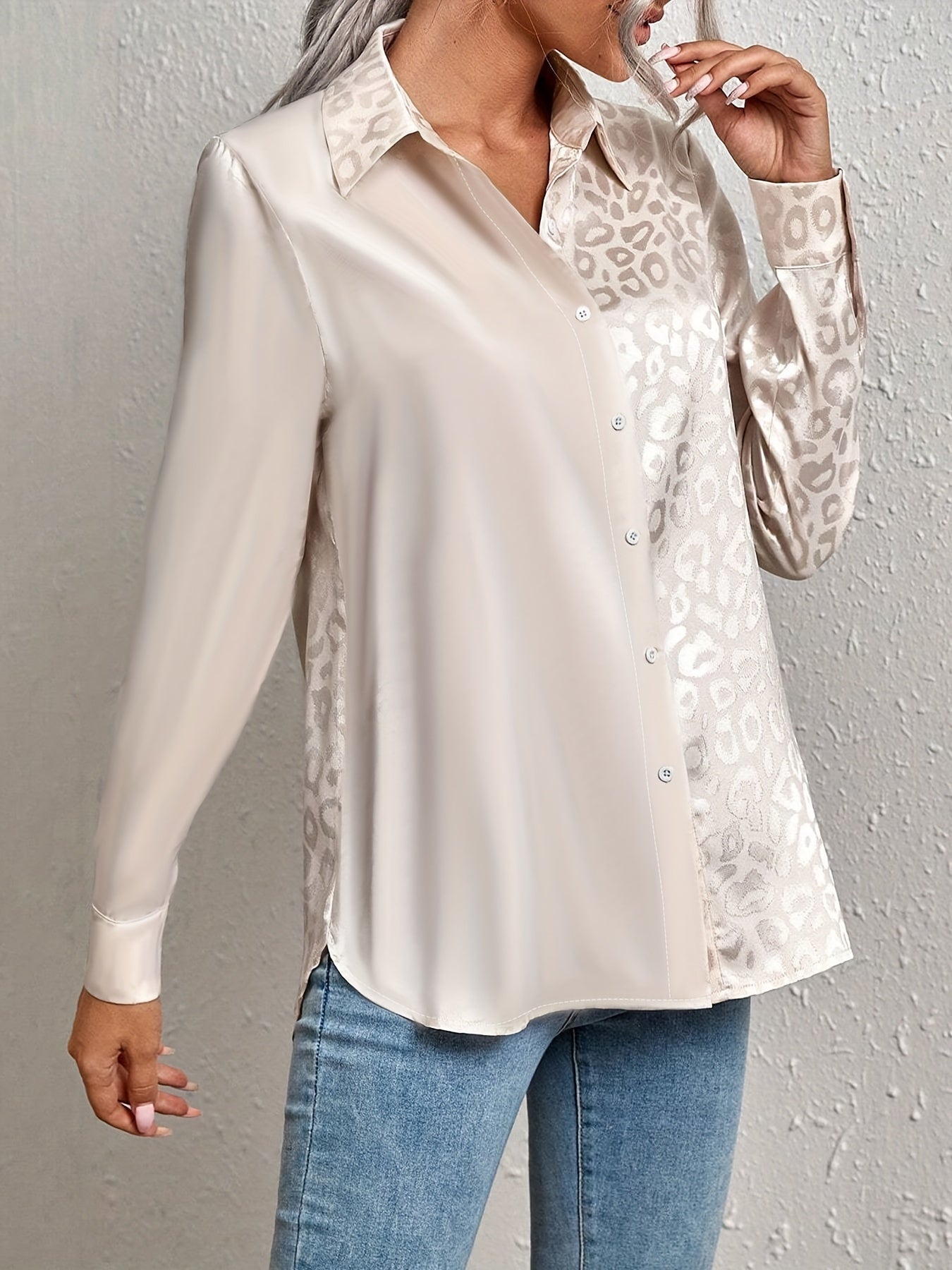 Aleasha | Elegante Leopardenbluse Damen