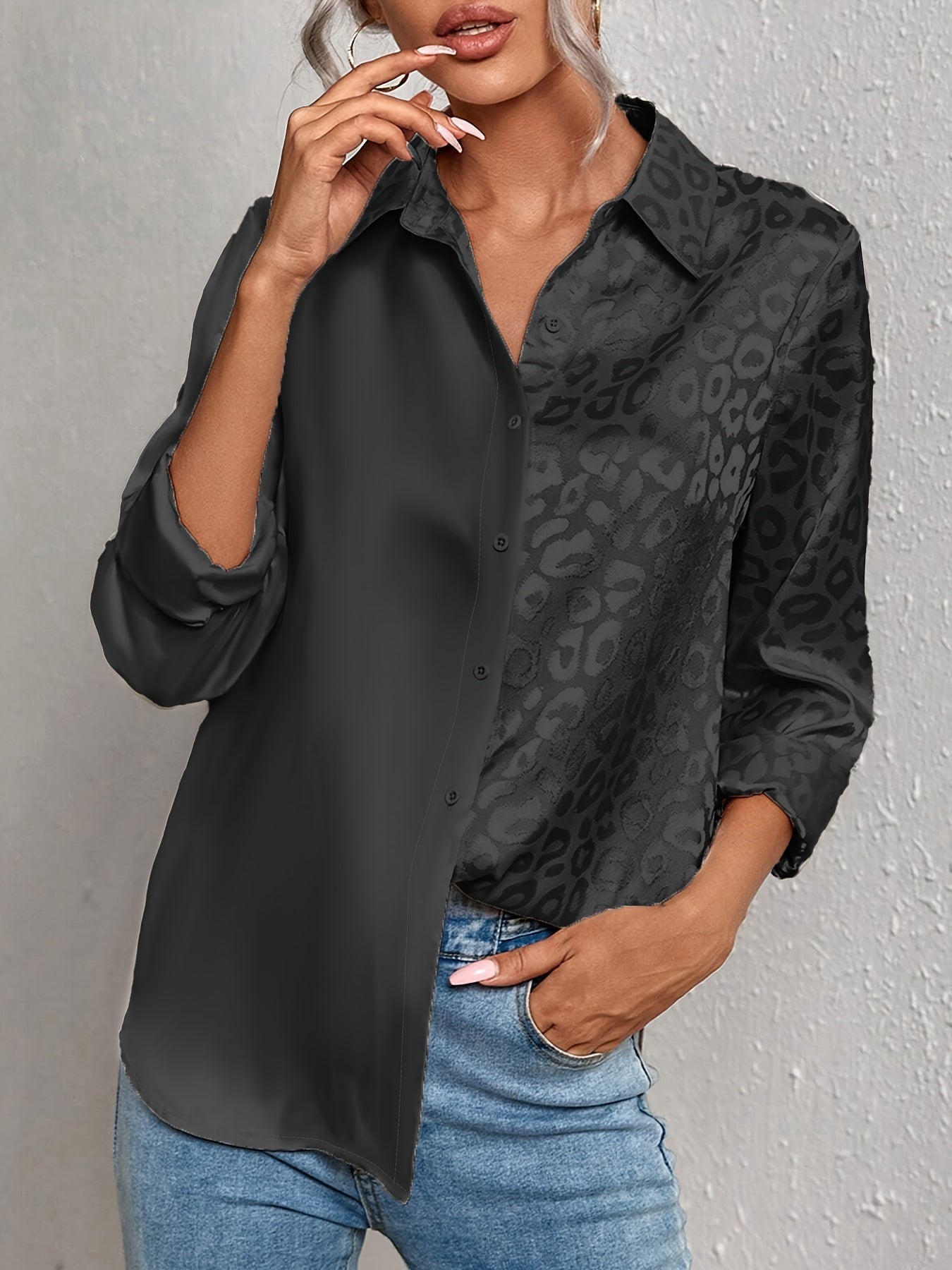 Aleasha | Elegante Leopardenbluse Damen