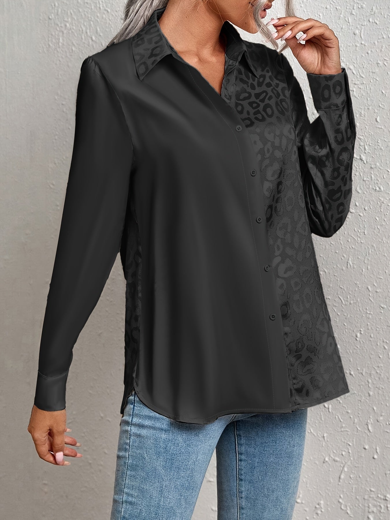 Aleasha | Elegante Leopardenbluse Damen