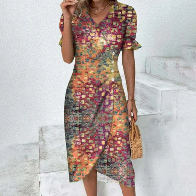 Amalia - schickes midi-wickelkleid für damen. pure eleganz