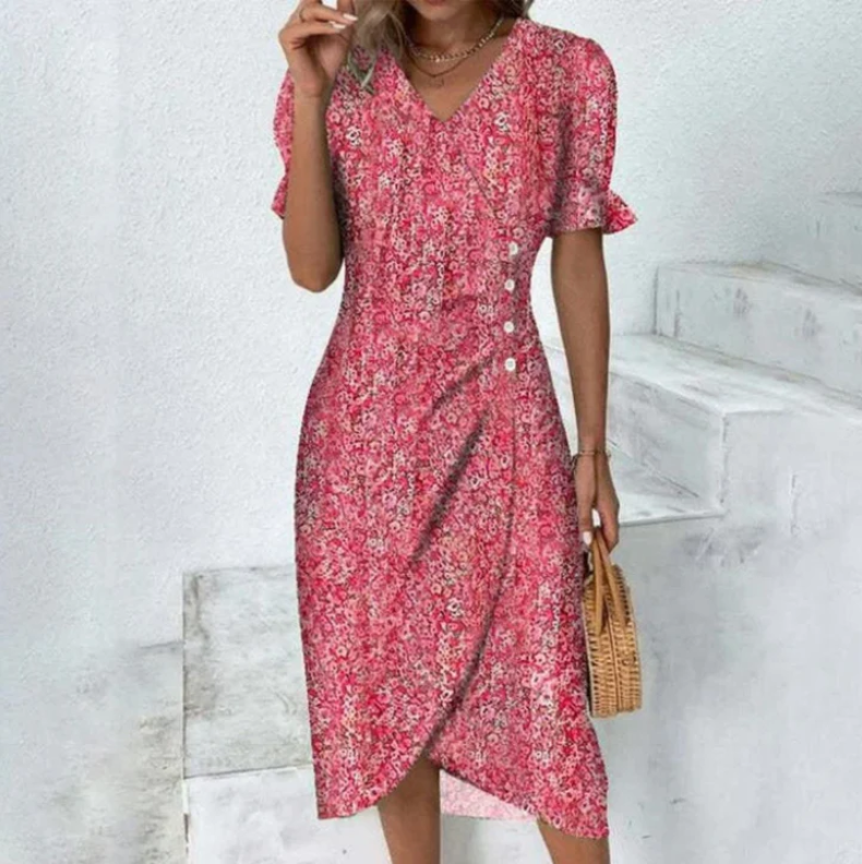 Amalia - schickes midi-wickelkleid für damen. pure eleganz