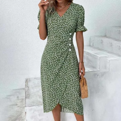 Amalia - schickes midi-wickelkleid für damen. pure eleganz