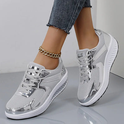Zynara | Plateau Sneaker Damen Metallic