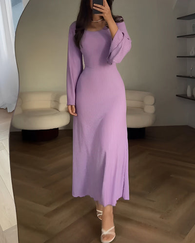 Aiah - Elegante Strick-Maxi-Kleid