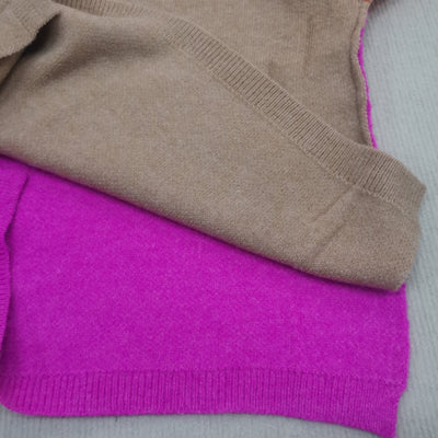 Rollkragenpullover im Farbblock-Design für Damen