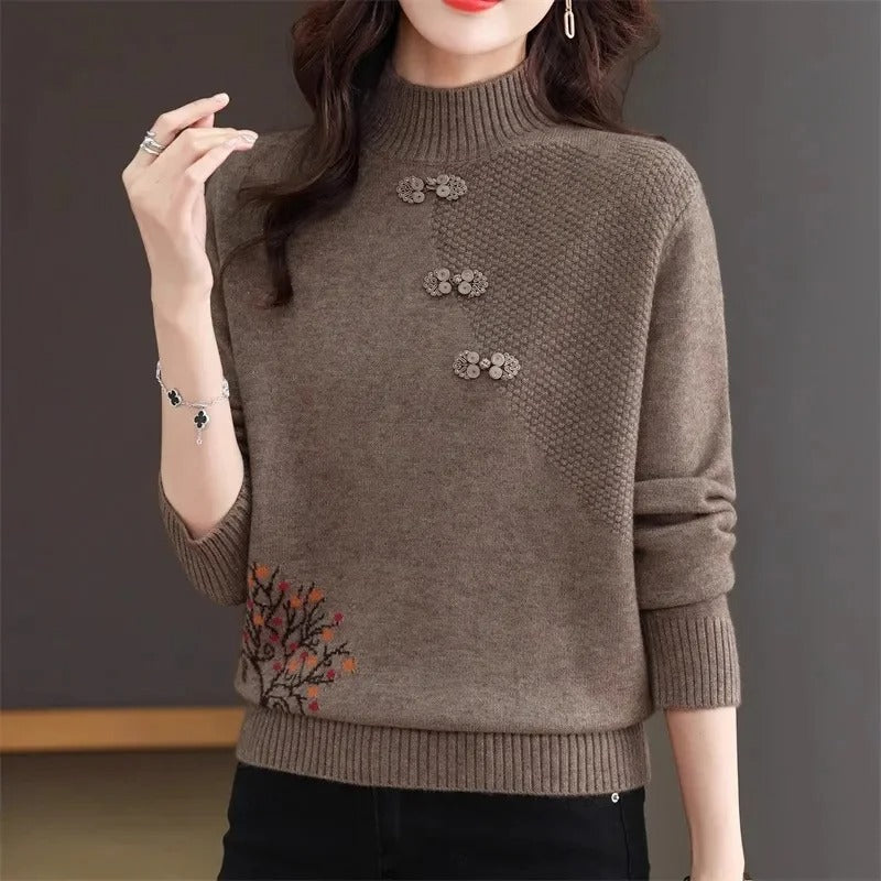 Luella | Damen Brauner Rollkragenpullover | Strick