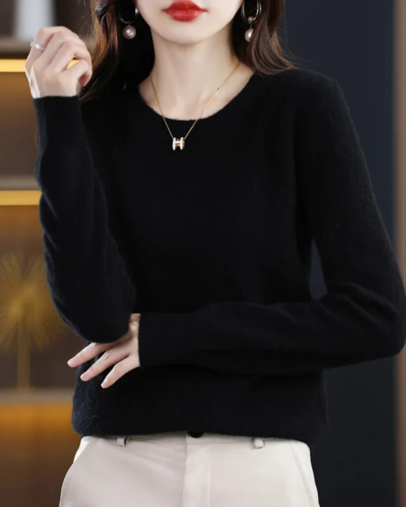 Jordyn | Damen Pullover Stricken | Schwarzer