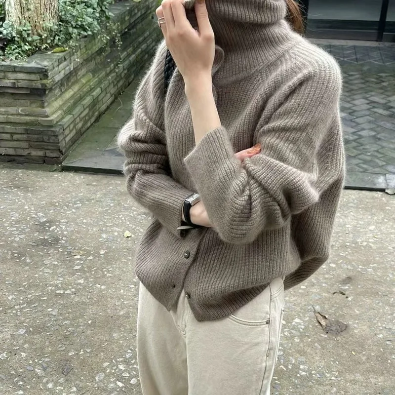 Adela | Damen Rollkragenpullover Grau | Strick