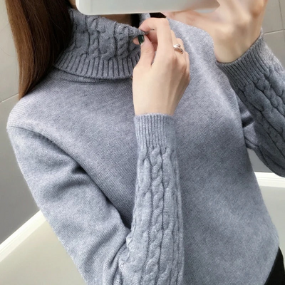 Lavinia | Damen Rollkragenpullover Schwarz | Warm