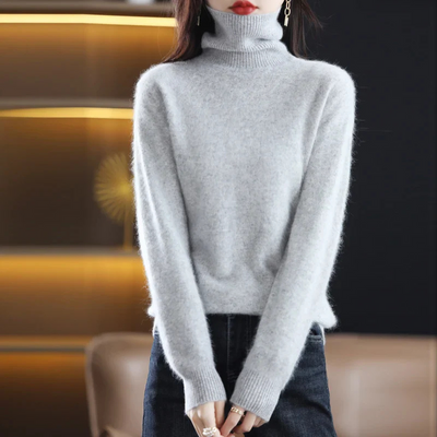 Josie | Damen Schwarz Rollkragenpullover | Strick