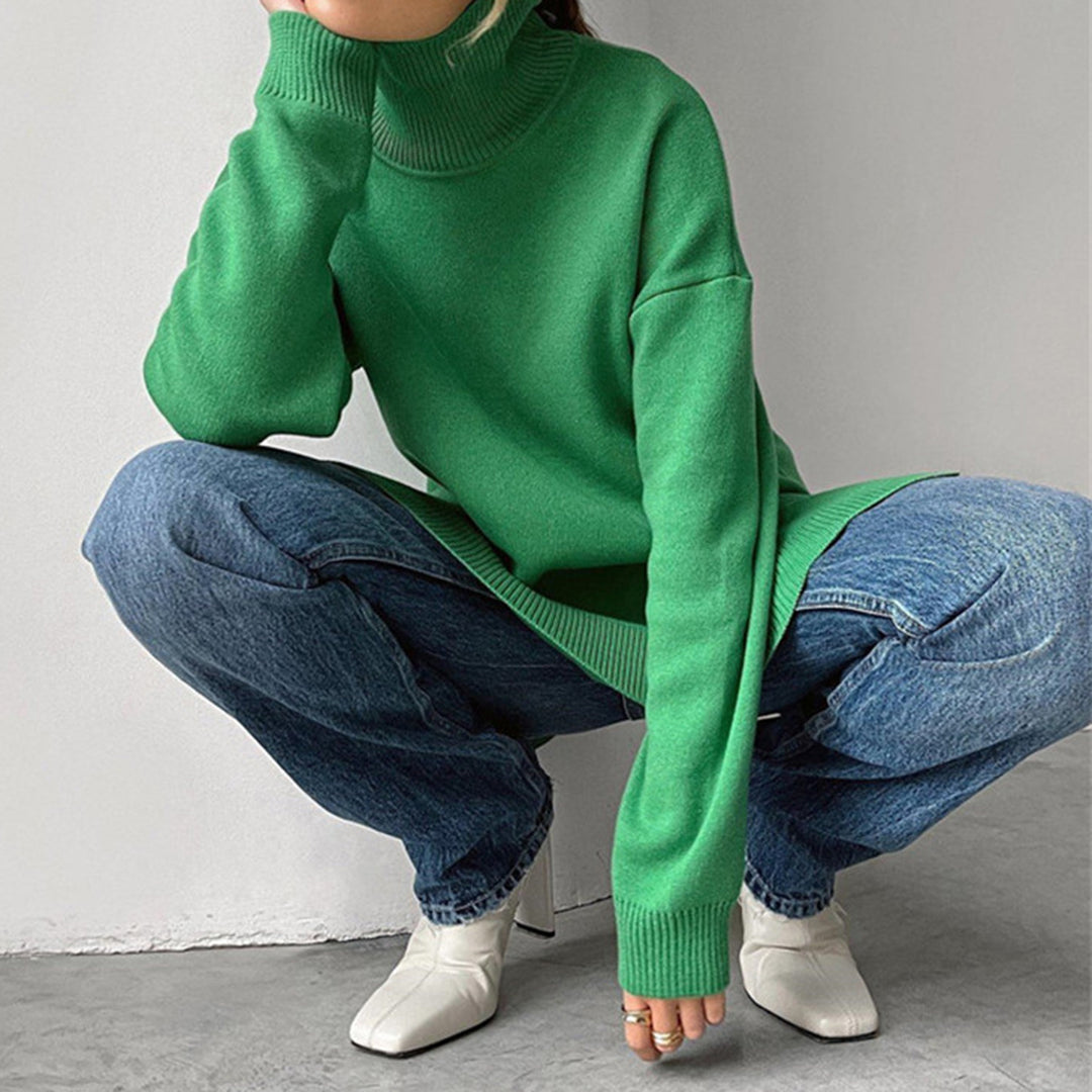 Kassidy | Damen Schwarz Rollkragenpullover | Strick