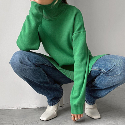 Kassidy | Damen Schwarz Rollkragenpullover | Strick