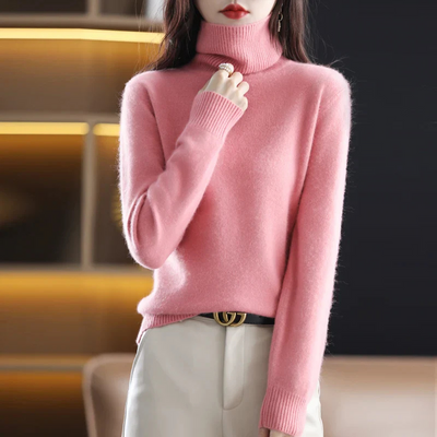 Josie | Damen Schwarz Rollkragenpullover | Strick