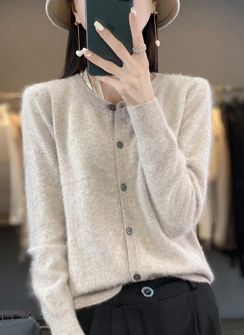 Juliana | Damen Strickjacke Kurz | Beige