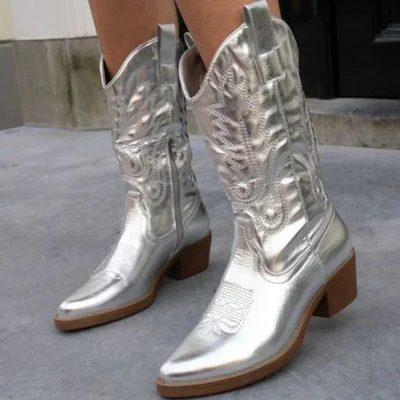 Kamila | Damen Western Cowboystiefel | Schwarz