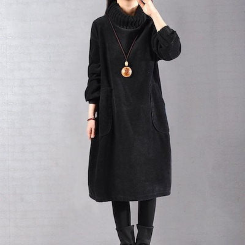 Loretta | Winterkleid Langarm | Midi