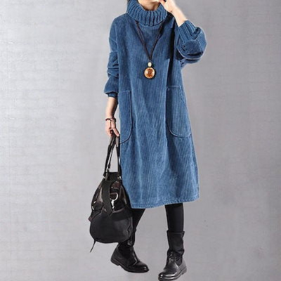 Loretta | Winterkleid Langarm | Midi