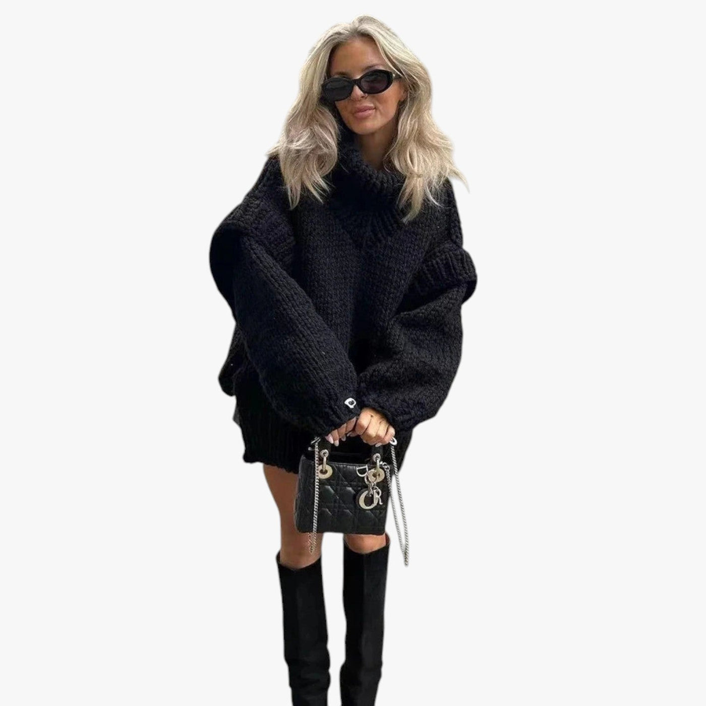 Zulima - übergroßen Rollkragenpullover für Damen
