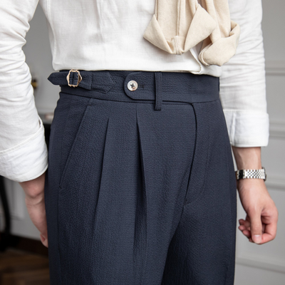 Adriel | Herren High Waist Hose | Schwarz