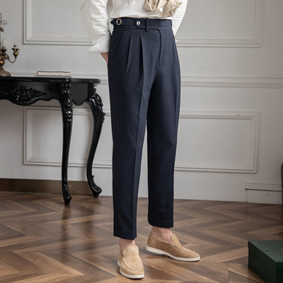 Adriel | Herren High Waist Hose | Schwarz